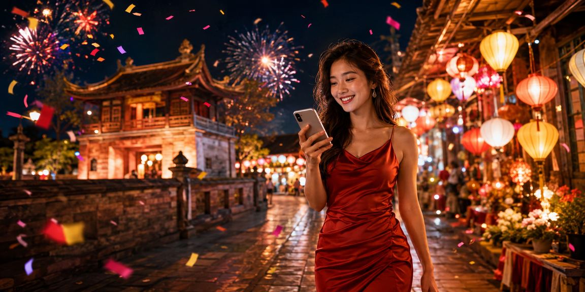 Người dùng tại chợ đêm Hà Nội kiểm tra kèo cược và ưu đãi trên điện thoại