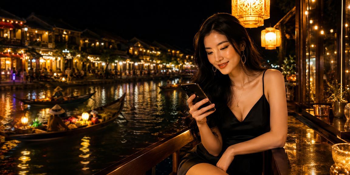 Không gian cà phê Hội An với người dùng khám phá trò chơi và kèo cược trực tuyến