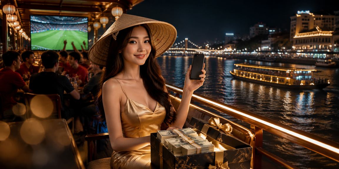 Người dùng vùng Đồng bằng sông Cửu Long đội nón lá truy cập casino trên điện thoại